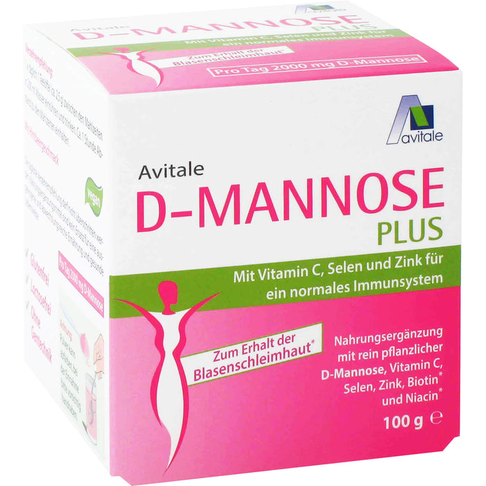 D-Mannose Plus 2000mg + Vitamine und Mineralstoffe, 100 g PUL