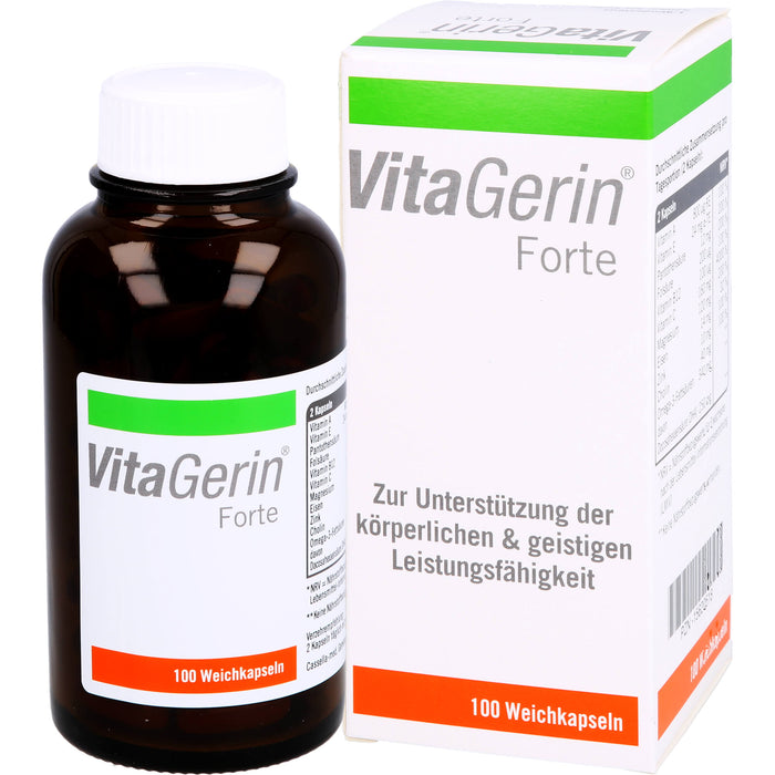 VitaGerin Forte Weichkapseln zur Unterstützung der körperlichen und geistigen Leistungsfähigkeit, 100 St. Kapseln