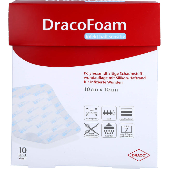 DracoFoam Infekt haft sensitiv 10x10 cm, 10 St VER