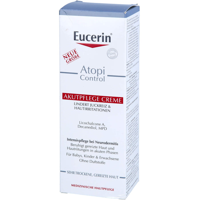 Eucerin AtopiControl Akutpflege Creme reduziert Juckreiz und lindert Rötungen und Hautreizungen, 100 ml Creme
