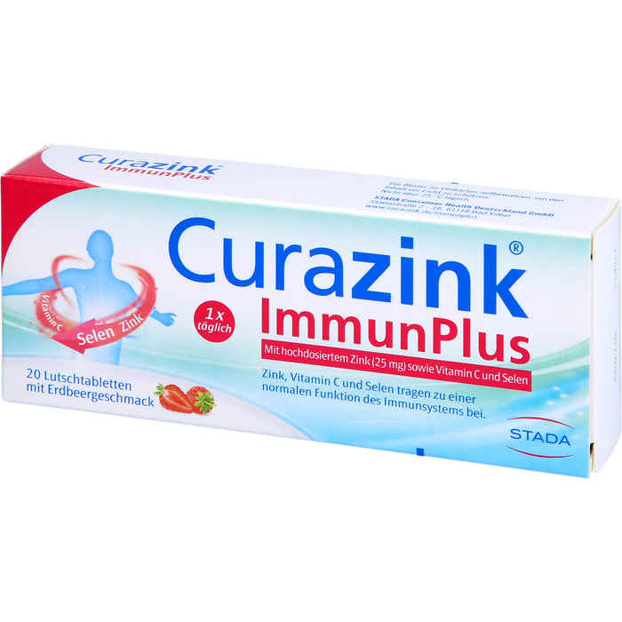 Curazink Immunplus Lutschtabletten Erdbeergeschmack, 20 St. Tabletten