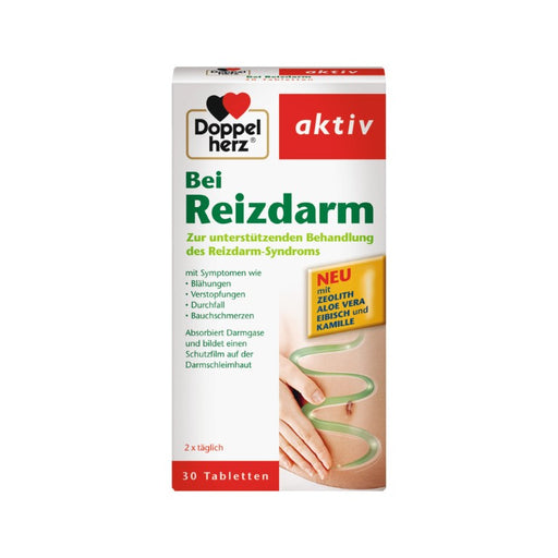 Doppelherz aktiv Tabletten bei Reizdarm mit Zeolith, Aloe Vera, Eibisch und Kamille, 30 St. Tabletten