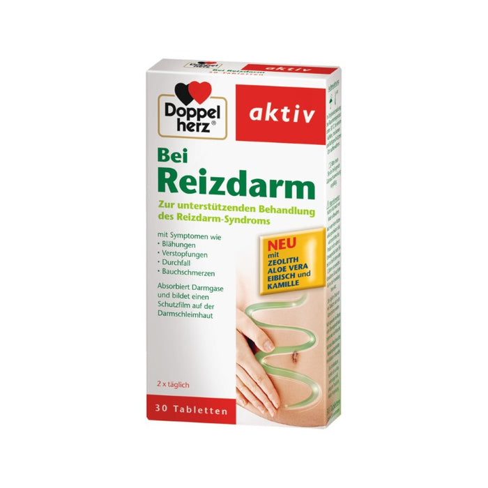 Doppelherz aktiv Tabletten bei Reizdarm mit Zeolith, Aloe Vera, Eibisch und Kamille, 30 St. Tabletten