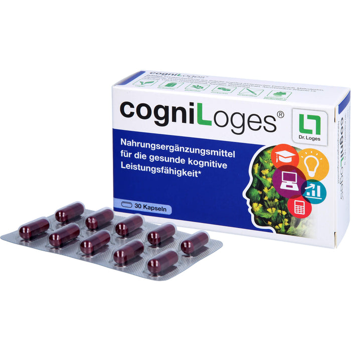 CogniLoges Kapseln zur Unterstützung der kognitiven Leistungsfähigkeit, 30 St. Kapseln