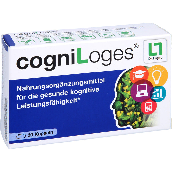 CogniLoges Kapseln zur Unterstützung der kognitiven Leistungsfähigkeit, 30 St. Kapseln