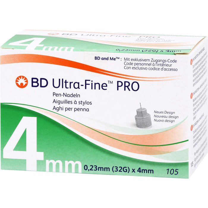 BD ULTRA-FINE PRO Pen-Nadeln 0,23 mm (32G) x 4 mm, 105 St. Kanülen