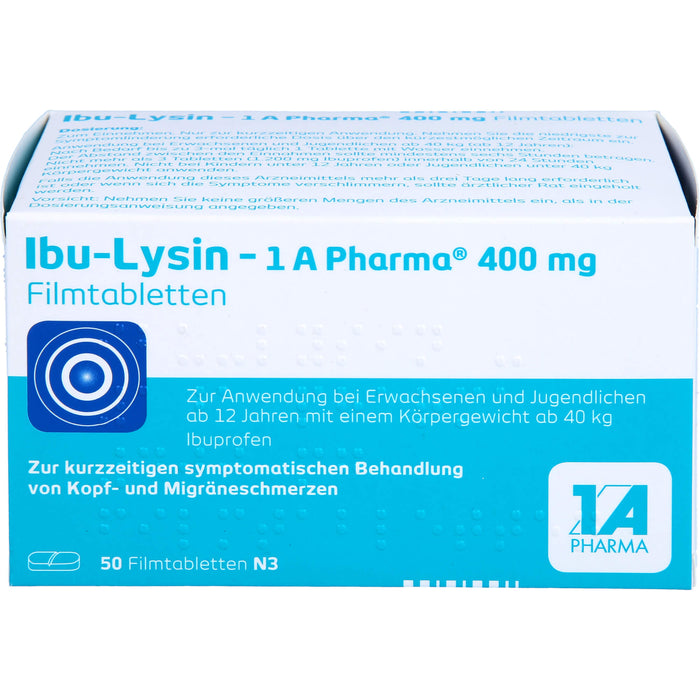 1A Pharma Ibu-Lysin 400 mg Filmtabletten, 50 St. Tabletten