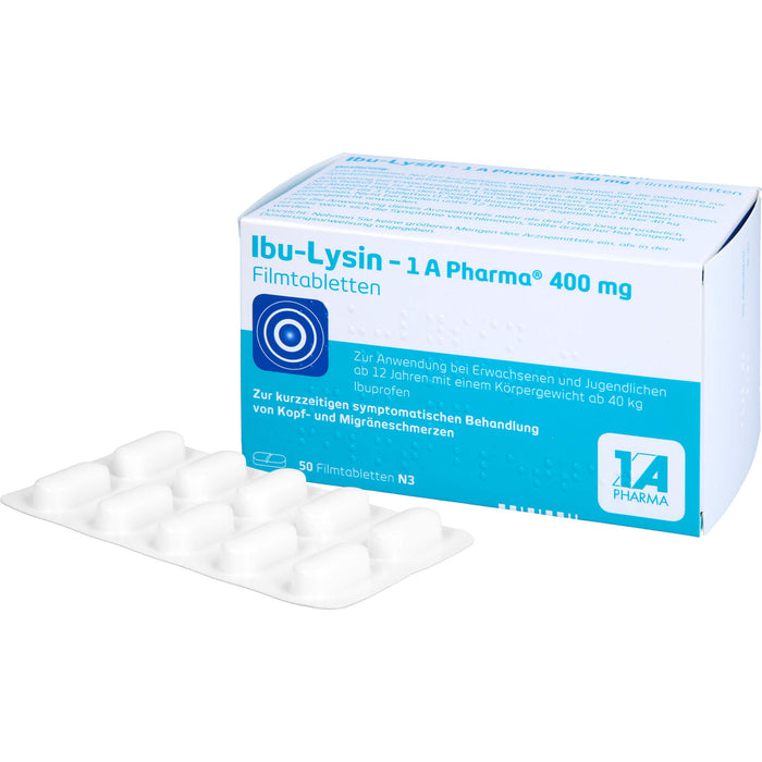 1A Pharma Ibu-Lysin 400 mg Filmtabletten, 50 St. Tabletten