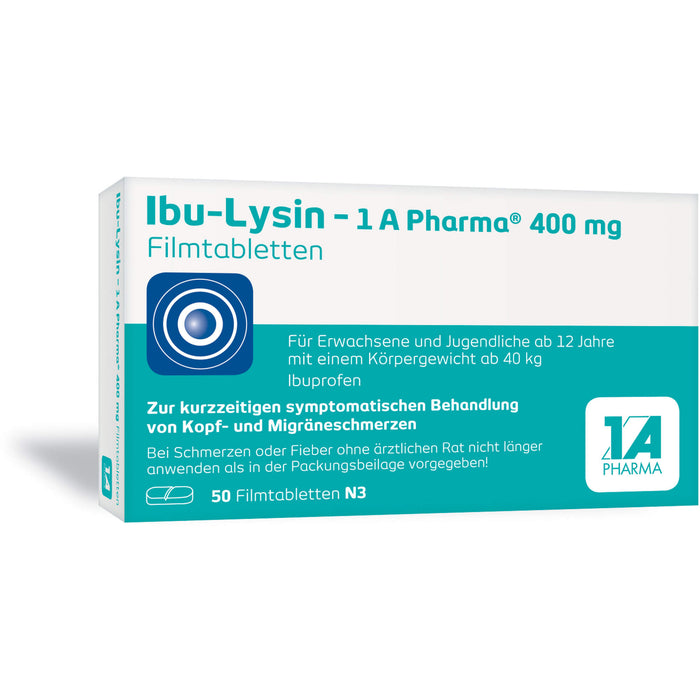 1A Pharma Ibu-Lysin 400 mg Filmtabletten, 50 St. Tabletten