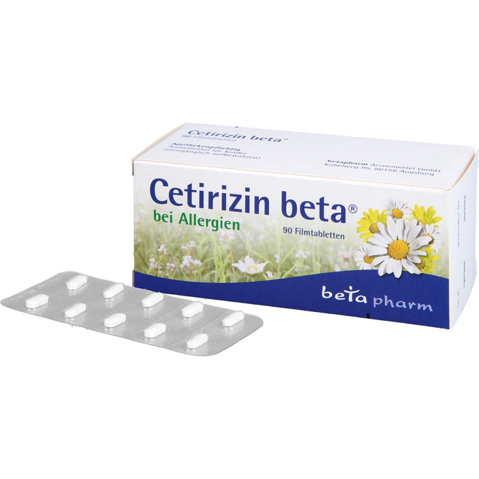 Cetirizin beta Filmtabletten bei Allergien, 90 St. Tabletten