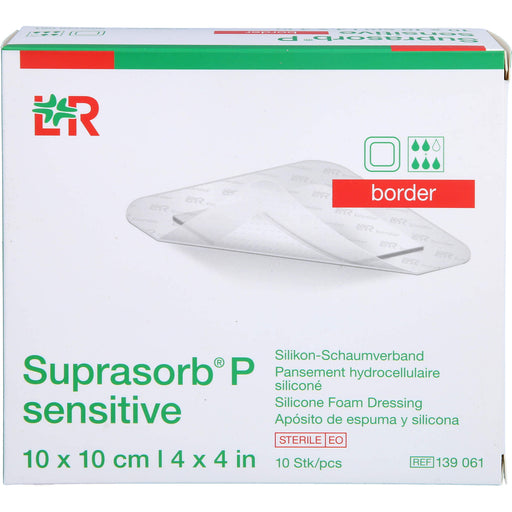 Suprasorb P sensitive PU-Schaum.border 10x10 cm, 10 St VER