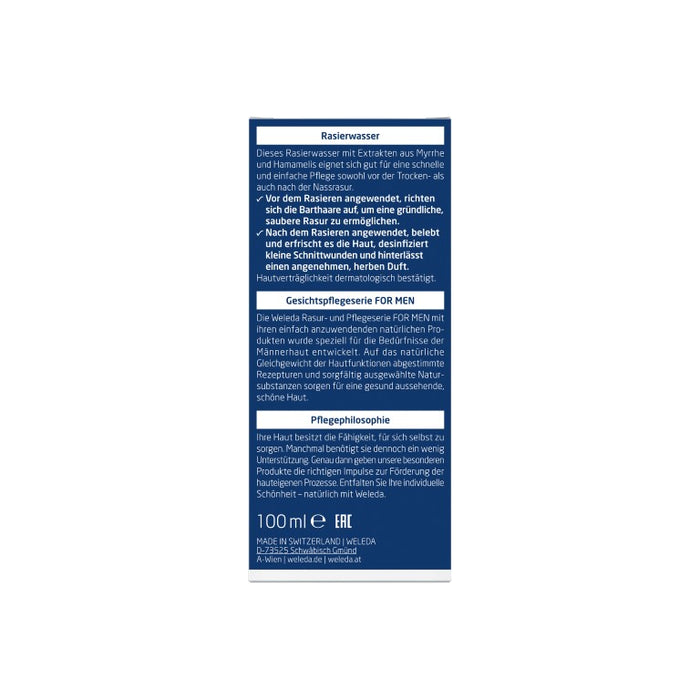 WELEDA For Men Rasierwasser revitalisiert die Haut, 100 ml Lösung