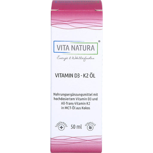 Vita Natura Vitamin D3 1000 I.E + K2 20 µg Tropfen, 50 ml Lösung