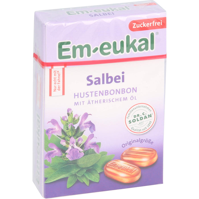 Em-eukal Salbei zuckerfreie Hustenbonbons, 50 g Bonbons