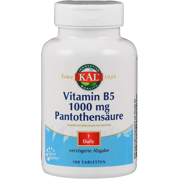 KAL Vitamin B5 1000 mg Pantothensäure Tabletten, 100 St. Tabletten