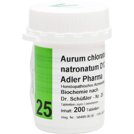 Adler Pharma Aurum chloratum natronatum D12 Biochemie nach Dr. Schüßler Nr. 25 Tabletten, 200 St. Tabletten