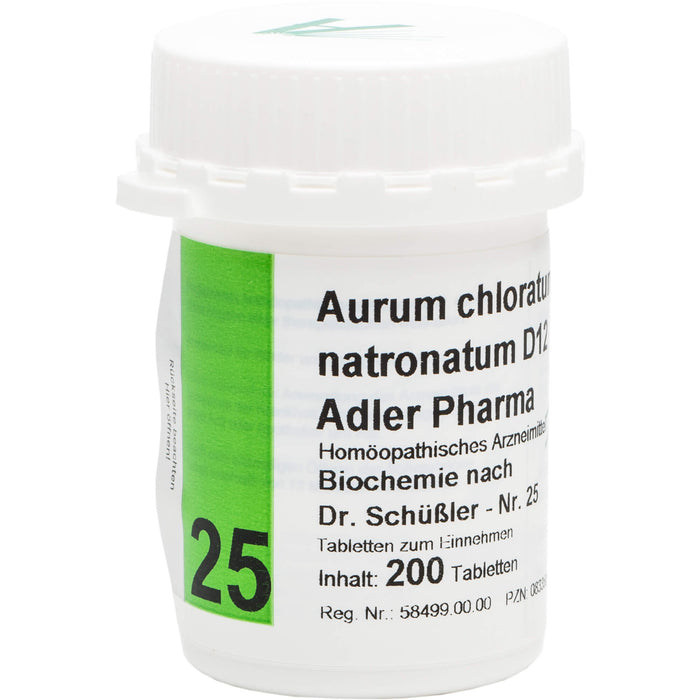 Adler Pharma Aurum chloratum natronatum D12 Biochemie nach Dr. Schüßler Nr. 25 Tabletten, 200 St. Tabletten