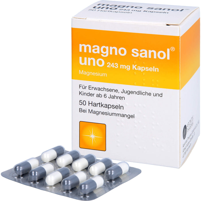 Magno Sanol uno 243 mg Kapseln Hartkapseln bei Magnesiummangel, 50 St. Kapseln
