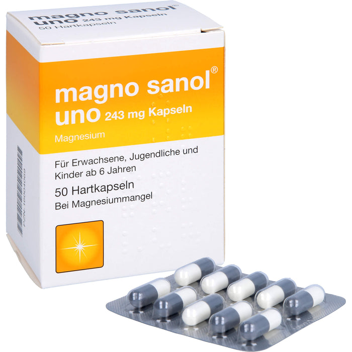Magno Sanol uno 243 mg Kapseln Hartkapseln bei Magnesiummangel, 50 St. Kapseln