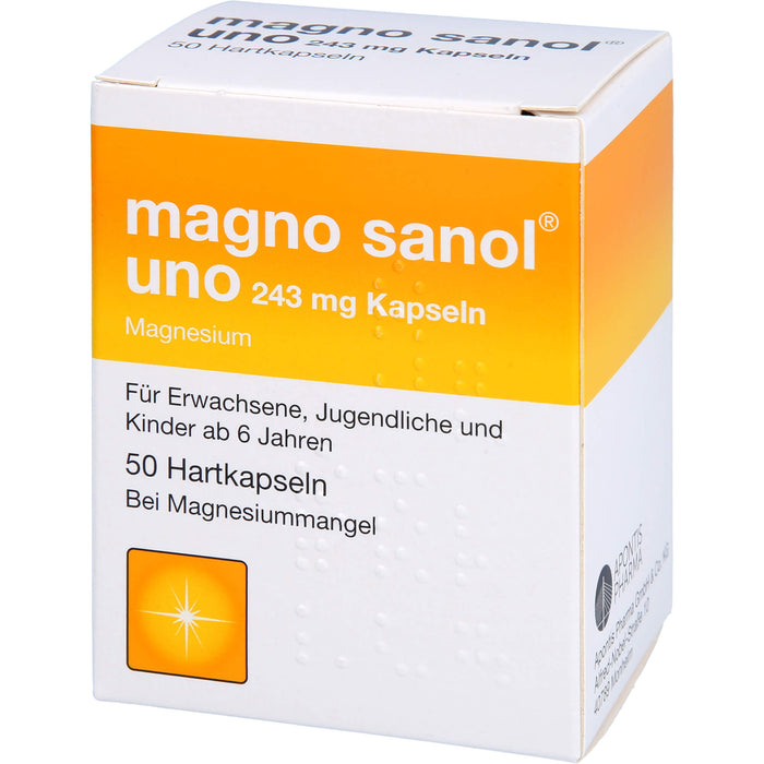 Magno Sanol uno 243 mg Kapseln Hartkapseln bei Magnesiummangel, 50 St. Kapseln