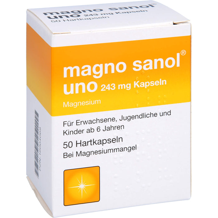 Magno Sanol uno 243 mg Kapseln Hartkapseln bei Magnesiummangel, 50 St. Kapseln
