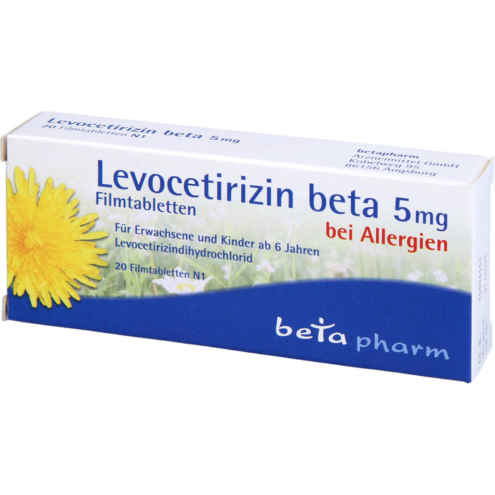 Levocetirizin beta 5 mg Filmtabletten, 20 St FTA