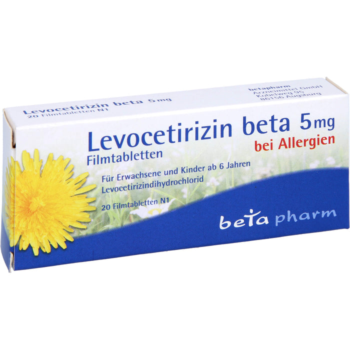Levocetirizin beta 5 mg Filmtabletten, 20 St FTA