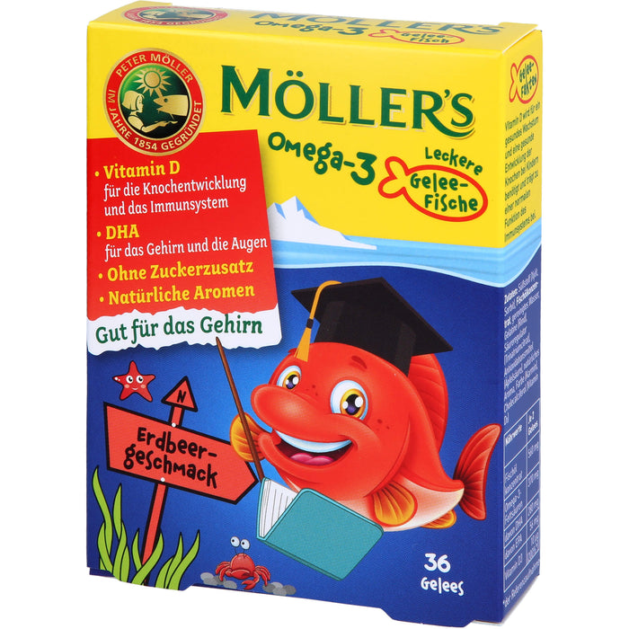 Möller's Omega-3 leckere Gelee-Fische mit Erdbeergeschmack, 36 St. Tabletten