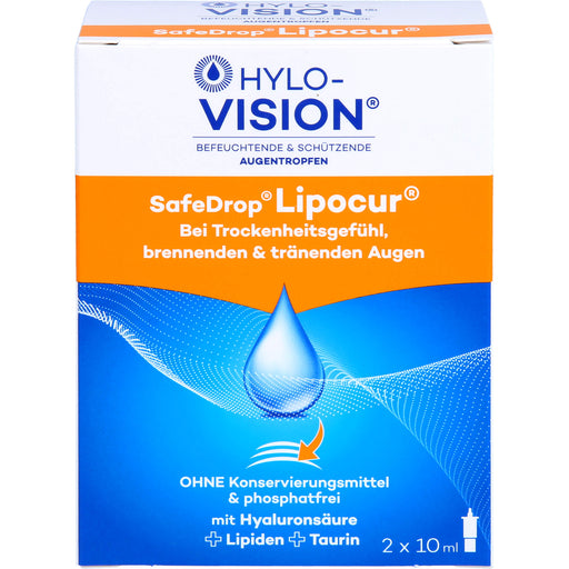 Hylo-Vision SafeDrop Lipocur Augentropfen bei Trockenheitsgefühl,  brennenden und tränenden Augen, 20 ml Lösung
