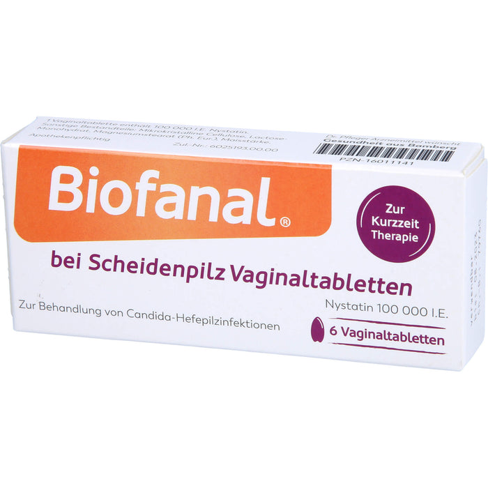 Biofanal® bei Scheidenpilz Vaginaltabletten 100 000 I.E., 6 St. Tabletten