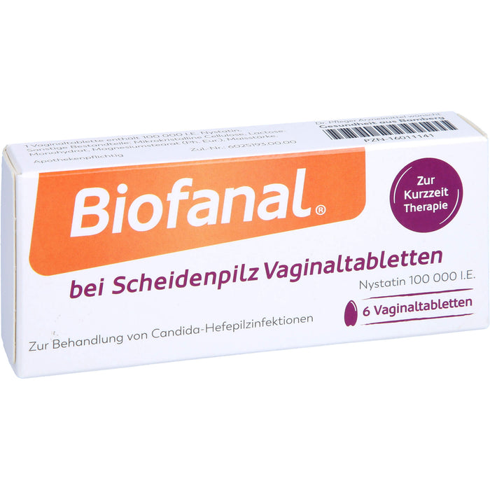 Biofanal® bei Scheidenpilz Vaginaltabletten 100 000 I.E., 6 St. Tabletten