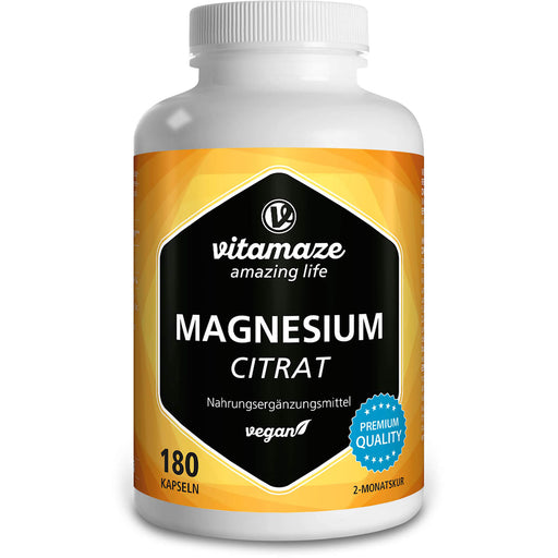 Vitamaze Magnesiumcitrat 360 mg vegane Kapseln, 180 St. Kapseln