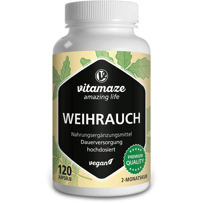 Vitamaze Weihrauch 900 mg hochdosiert vegane Kapseln, 120 St. Kapseln