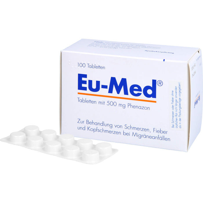 Eu-Med Tabletten bei Schmerzen und Migräne, 100 St. Tabletten