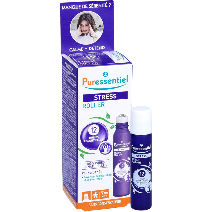 Puressentiel Stress Roll-on mit 12 ätherischen Bio-Ölen – lindert Nervosität und Stress, 5 ml ätherisches Öl