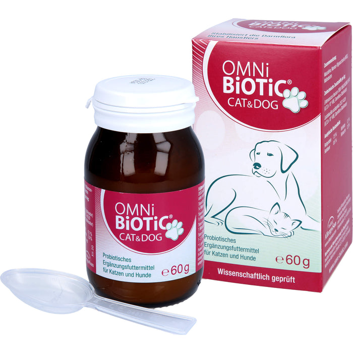 OMNi-BiOTiC Cat & Dog probiotisches Ergänzungsfuttermittel für Katzen & Hunde, 60 g Pulver