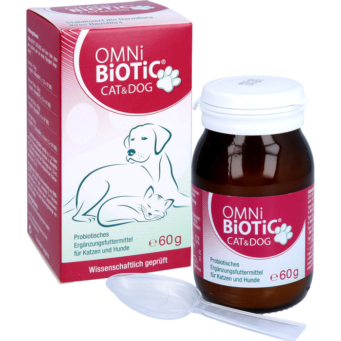 OMNi-BiOTiC Cat & Dog probiotisches Ergänzungsfuttermittel für Katzen & Hunde, 60 g Pulver