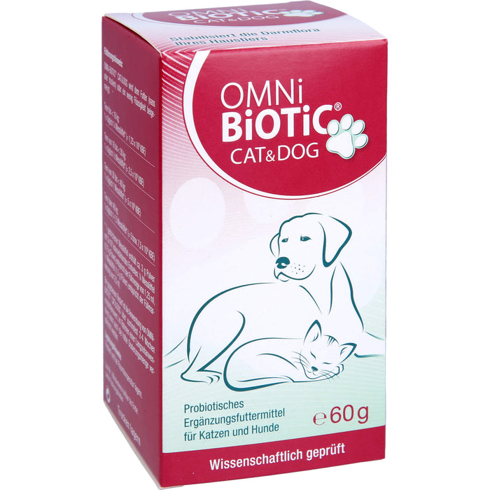 OMNi-BiOTiC Cat & Dog probiotisches Ergänzungsfuttermittel für Katzen & Hunde, 60 g Pulver