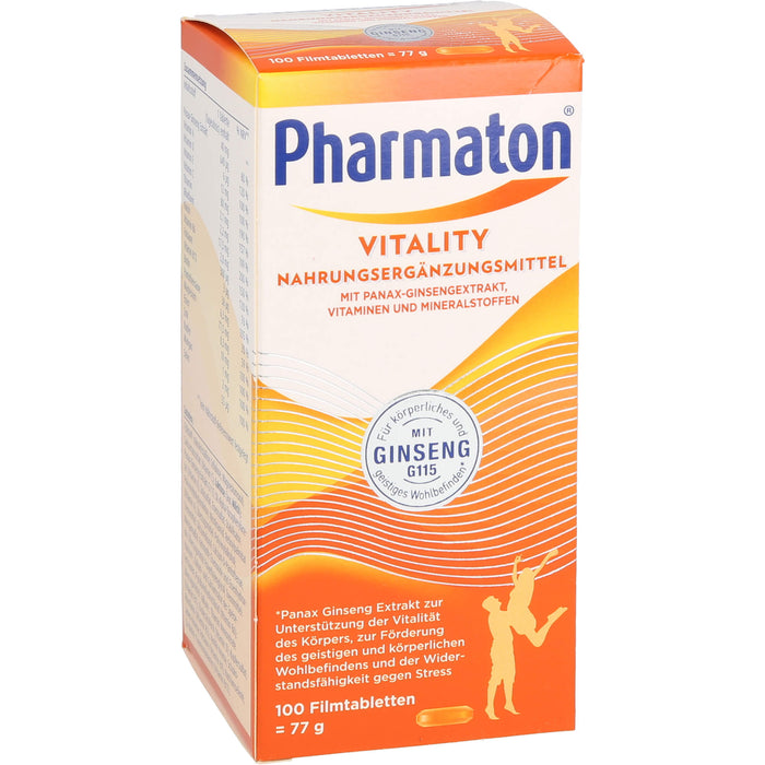 Pharmaton Vitality Tabletten mit Ginseng Extrakt, Vitaminen & Mineralstoffen, 100 St. Tabletten