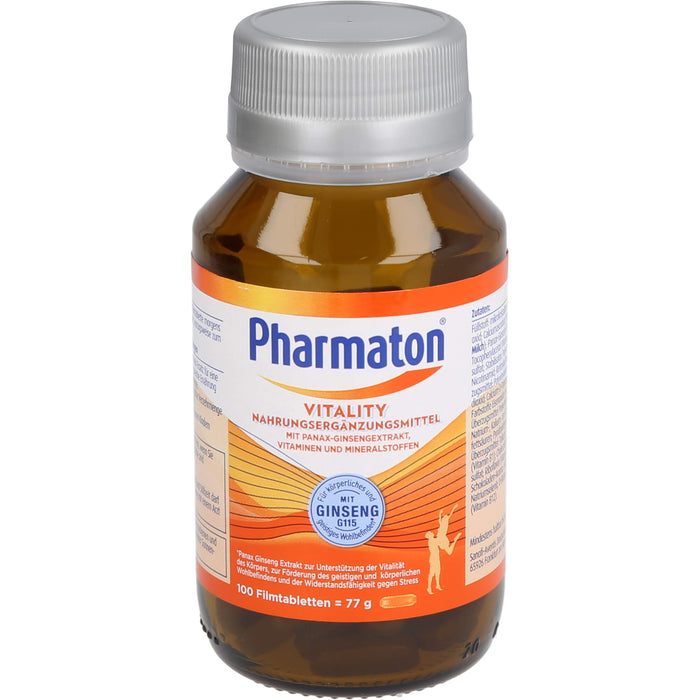 Pharmaton Vitality Tabletten mit Ginseng Extrakt, Vitaminen & Mineralstoffen, 100 St. Tabletten