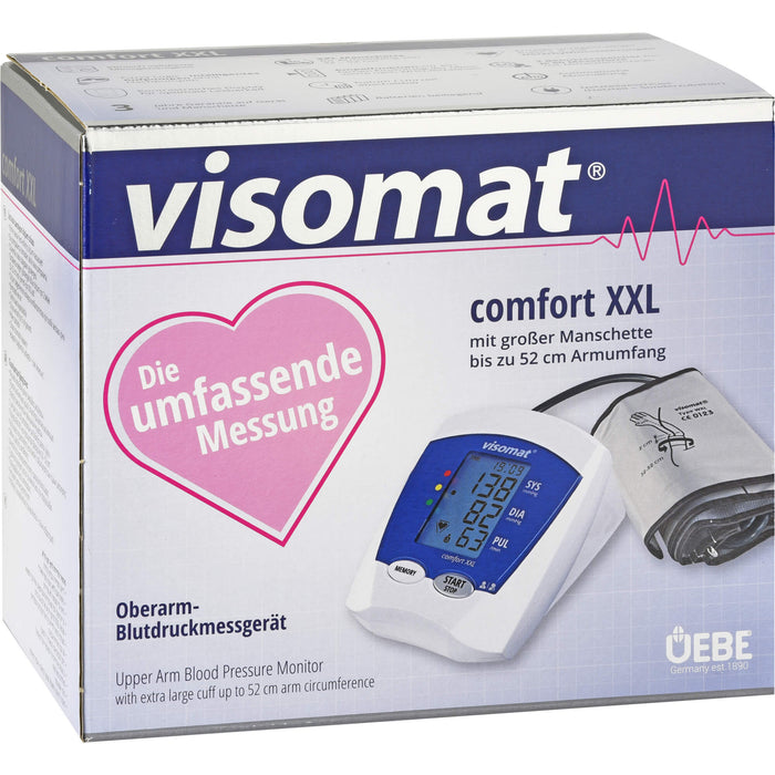 Visomat Comfort Blutdruckmessgerät XXL mit großer Manschette bis zu 52 cm Armumfang, 1 St. Blutdruckmessgerät