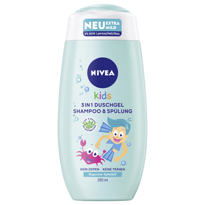 NIVEA Kids 3in1 Duschgel Shampoo & Spülung Magisch, 250 ml Creme