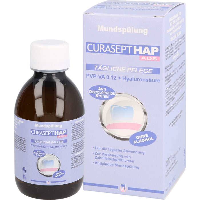 CURASEPT HAP012 PVP-VA 0,12 + Hyaluron Mundspülung, 200 ml Lösung