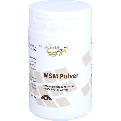 Vitaworld MSM Pulver zur Unterstützung von Muskeln Sehnen und Bändern, 200 g Pulver