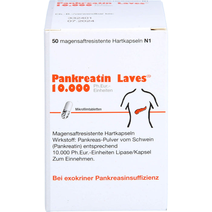 Pankreatin Laves 10.000 Ph.Eur.-Einheiten Hartkapseln, 50 St. Kapseln