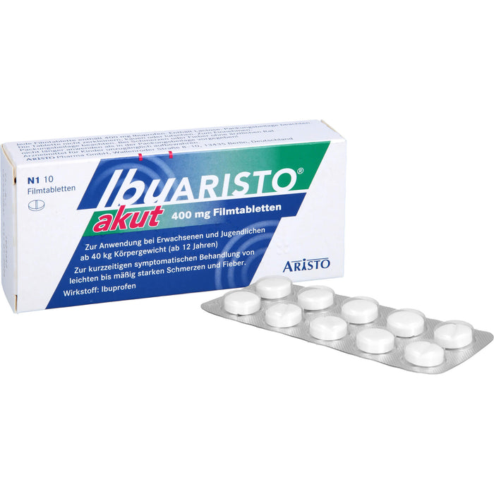 ARISTO Ibu akut 400 mg Filmtabletten bei Schmerzen und Fieber, 10 St. Tabletten