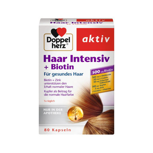 Doppelherz Haar Intensiv + Biotin Kapseln für gesundes Haar, 80 St. Kapseln