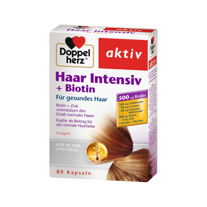 Doppelherz Haar Intensiv + Biotin Kapseln für gesundes Haar, 80 St. Kapseln