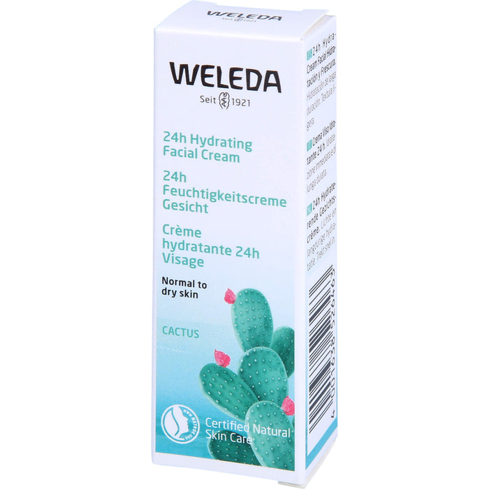 WELEDA 24h Feuchtigkeitscreme Feigenkaktus für normale und trockene Haut, 7 ml Creme