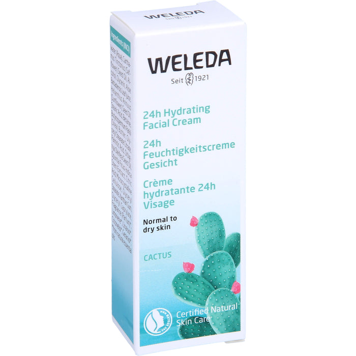 WELEDA 24h Feuchtigkeitscreme Feigenkaktus für normale und trockene Haut, 7 ml Creme